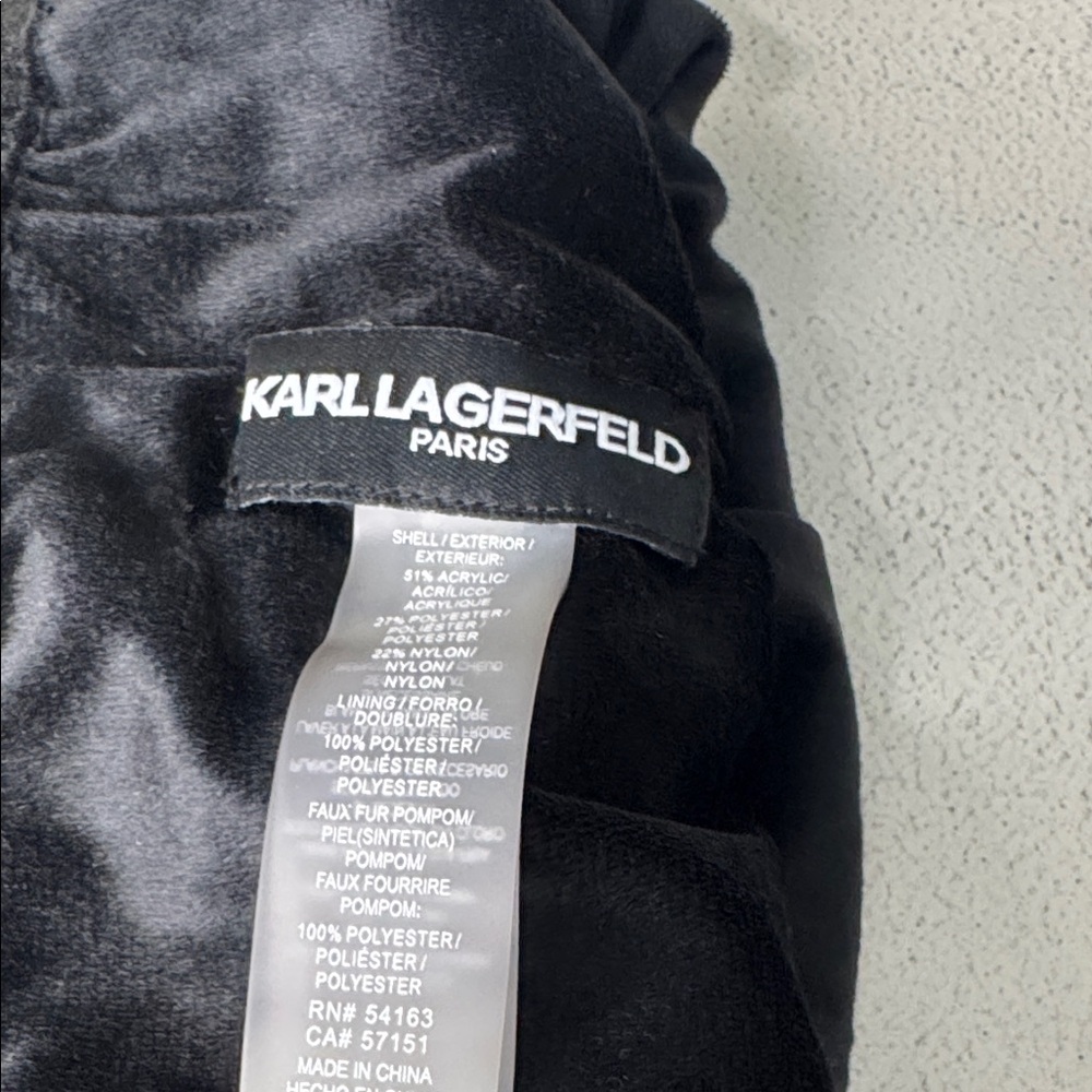 Karl Lagerfeld Monochrome Striped Beanie - Picture 3 of 3